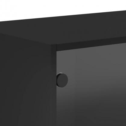 Vggskp svart 68,5x37x35 cm med glasdrrar 2 st , hemmetshjarta.se