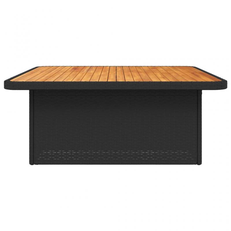 Matbord fr trdgrd 110x110x71 cm svart konstrotting och akaciatr , hemmetshjarta.se