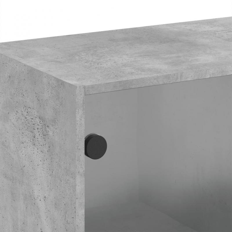 Vggskp betonggr 68x37x68,5 cm med glasdrrar , hemmetshjarta.se