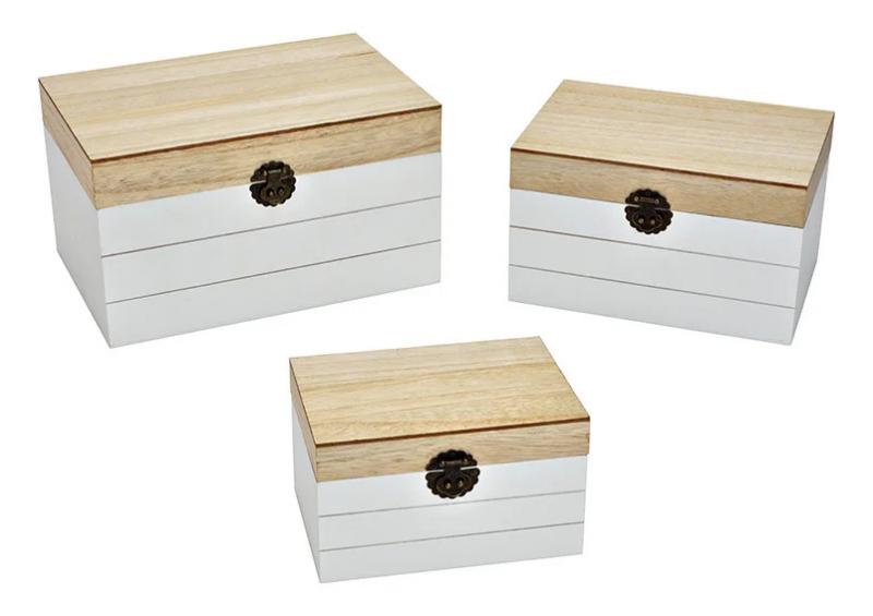 Frvaringsbox 3-pack tr beige vit (B/H/D) 30x20x17 25x18x15 20x15x12 cm , hemmetshjarta.se