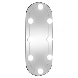 Väggspegel med LED-belysning oval 20x50 cm glas , hemmetshjarta.se
