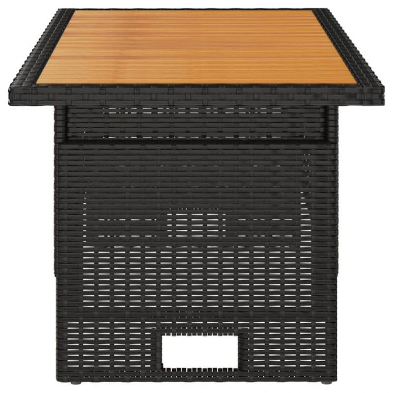 Matbord fr trdgrd 100x50x43/63 cm svart akaciatr&konstrotting , hemmetshjarta.se
