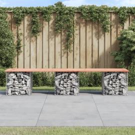 Trädgårdsbänk gabion-design 203x44x42 cm massivt douglasträ , hemmetshjarta.se