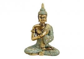 Dekoration Buddha guld sittande polyresin (B/H/D) 23x33x14cm , hemmetshjarta.se