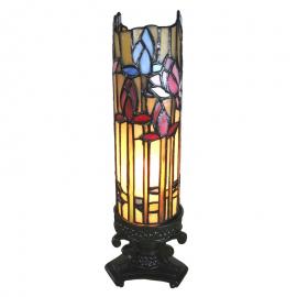 Dekorativ lampa Tiffany 15x15x27 Cm Beige, Blå Blommor , hemmetshjarta.se