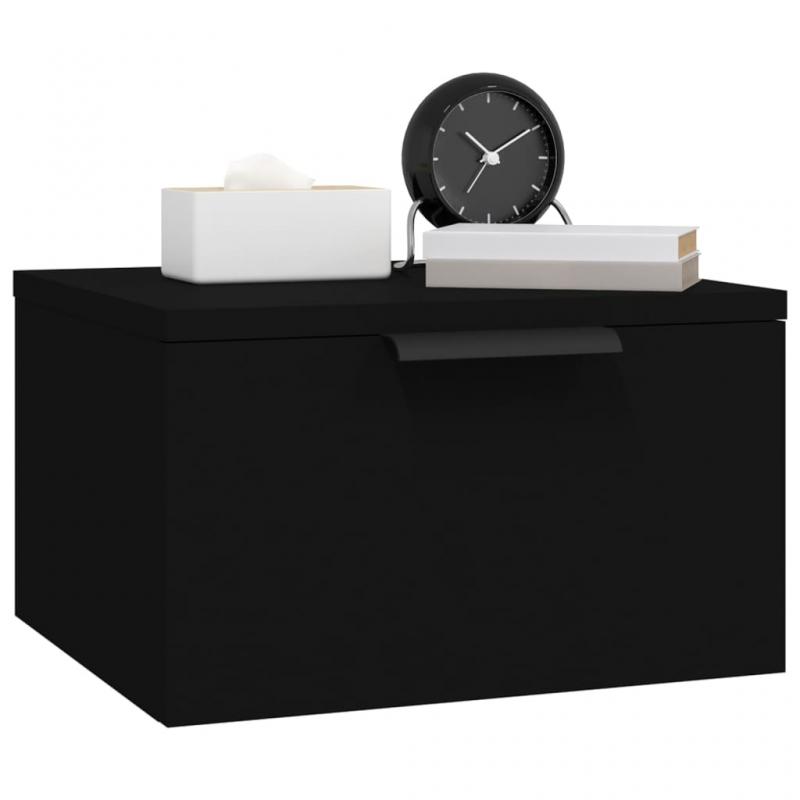 Vggmonterad sngbord svart 34x30x20 cm 2 st , hemmetshjarta.se