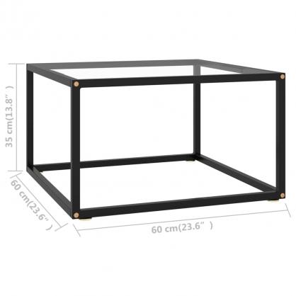 Soffbord hrdat glas svart 60x60x35 cm , hemmetshjarta.se