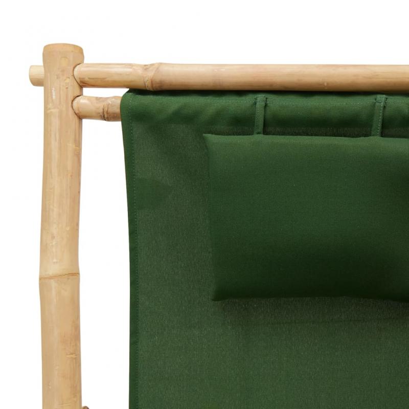 Solstol bambu och kanvas grn , hemmetshjarta.se
