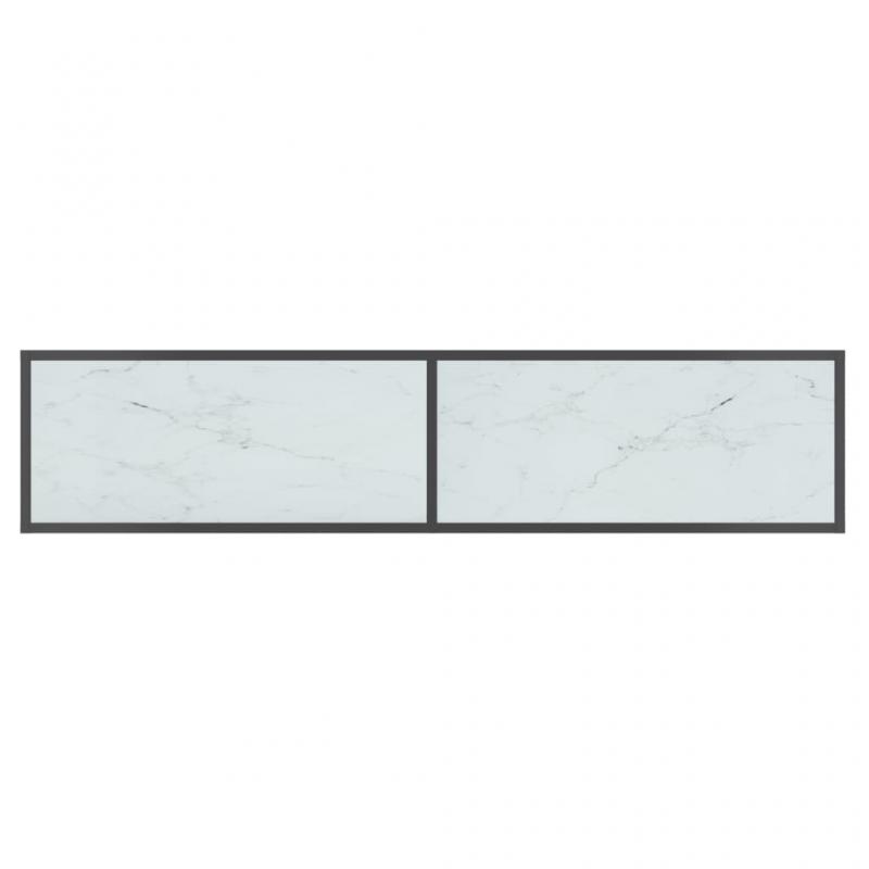 Avlastningsbord Konsolbord 160x35x75 cm vit hrdat glas , hemmetshjarta.se