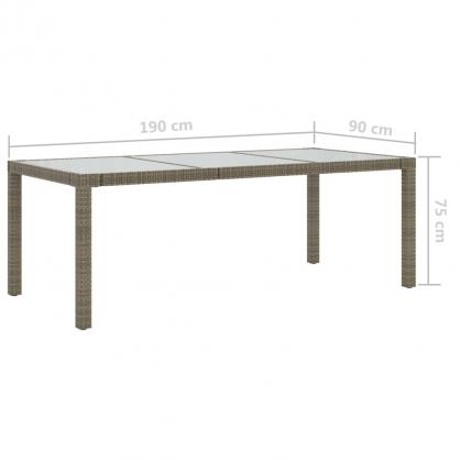 Matbord fr trdgrd 190x90x75 cm gr och konstrotting , hemmetshjarta.se