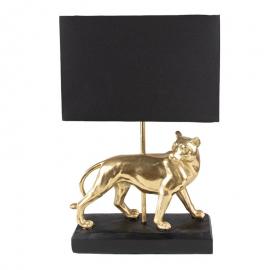 Bordslampa 30x12x47 Cm Leopard Guldfärgad Svart Polyresin Skrivbordslampa , hemmetshjarta.se