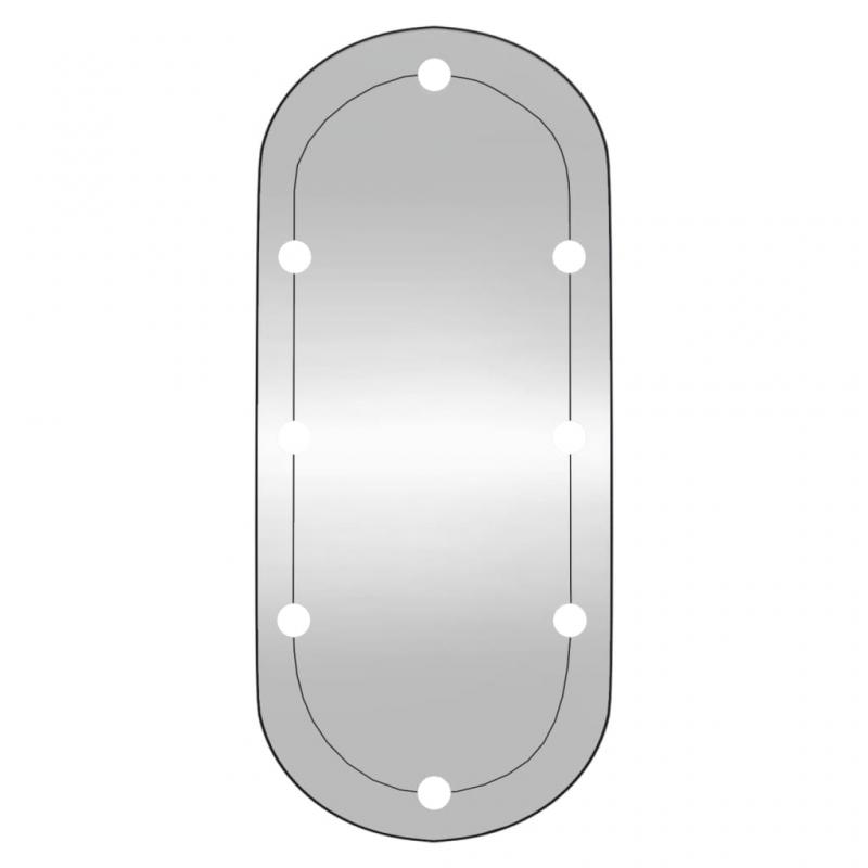Vggspegel med LED-belysning oval 45x100 cm glas , hemmetshjarta.se