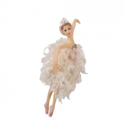 Julgranspynt Ballerina 15 cm Rosa Beige Polyresin , hemmetshjarta.se