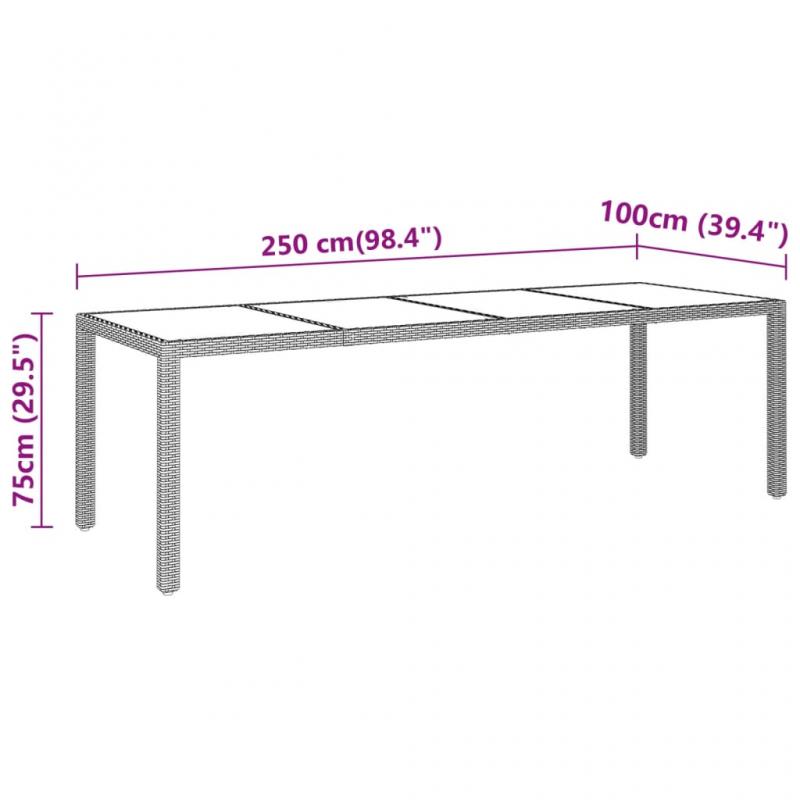 Matbord fr trdgrd 250x100x75 cm och konstrotting gr , hemmetshjarta.se