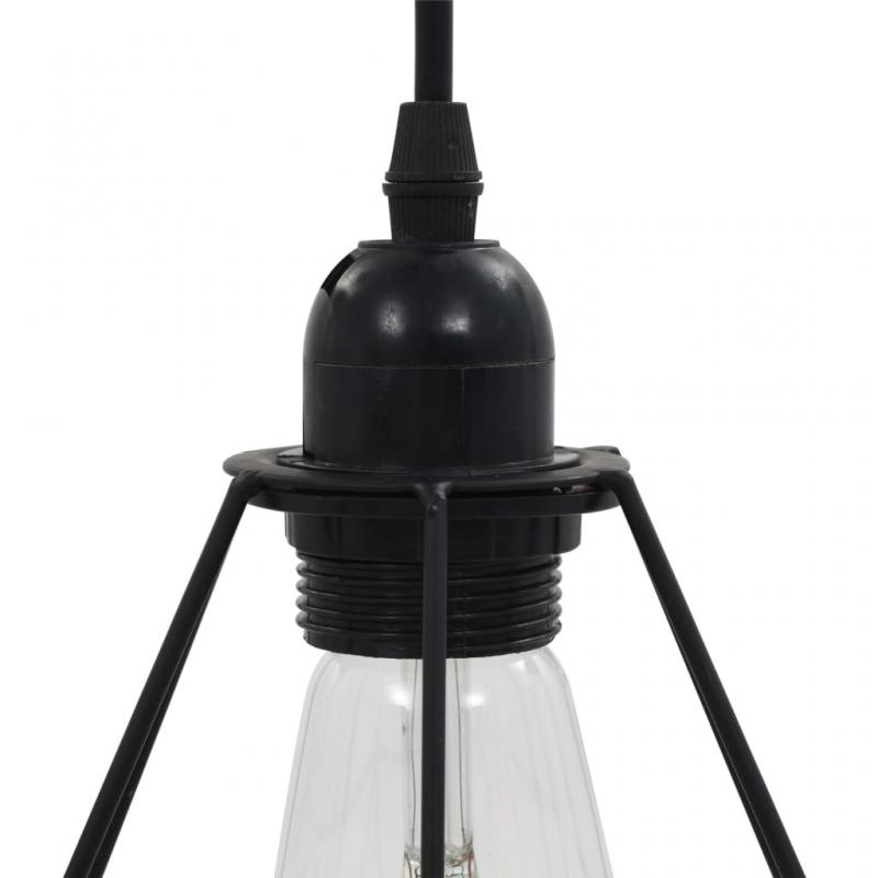 Taklampa med diamantdesign svart 3 x E27-lampa , hemmetshjarta.se
