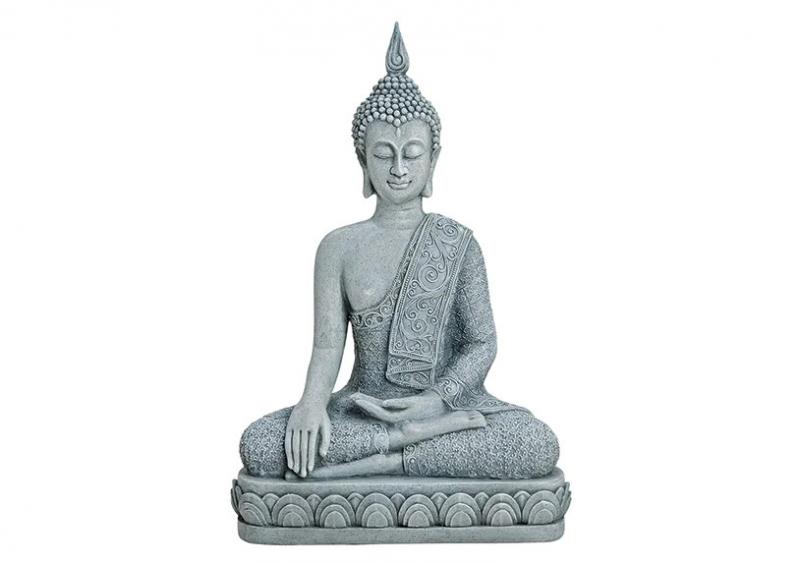 Dekoration Buddha XL gr sittande polyresin (B/H/D) 26x39x14 cm , hemmetshjarta.se