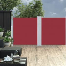 Infällbar sidomarkis för uteplats röd 120x600 cm dubbel , hemmetshjarta.se