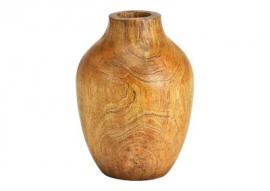 Dekorativ Vas av brunt mangoträ (B/H/D) 10x15x10cm , hemmetshjarta.se