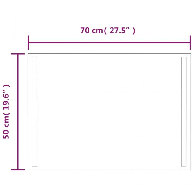 Badrumsspegel LED rektangulr 70x50 cm , hemmetshjarta.se