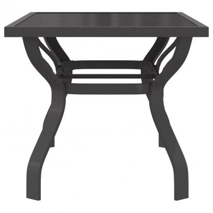 Matbord fr trdgrd 140x70x70 cm gr stl och glas gr och svart , hemmetshjarta.se