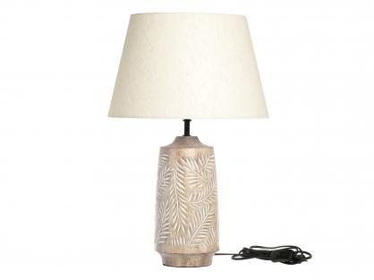 Bordslampa med trfot och linneskrm natur H57/D37 cm , hemmetshjarta.se
