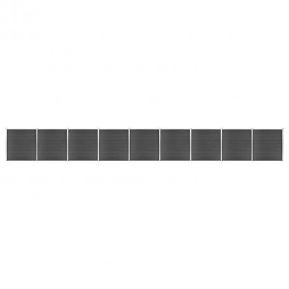 Staketpanel WPC svart 186x1564 cm 9 delar , hemmetshjarta.se