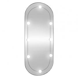 Väggspegel med LED-belysning oval 45x100 cm glas , hemmetshjarta.se