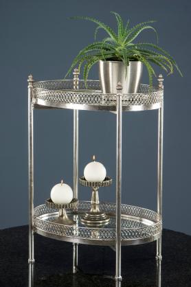 A Lot Decoration - Drinkbord med spegel 65 cm - antiksilver , hemmetshjarta.se