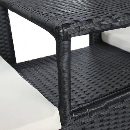Trdgrdssoffa 2-sits med bord konstrotting svart , hemmetshjarta.se