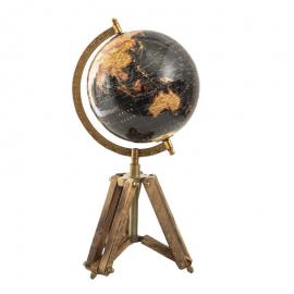 Globus Dekoration 18x16x26 cm Svart, Brun Round Globe , hemmetshjarta.se