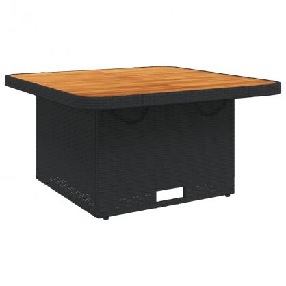 Matbord fr trdgrd 80x80x71 cm svart konstrotting och akaciatr , hemmetshjarta.se