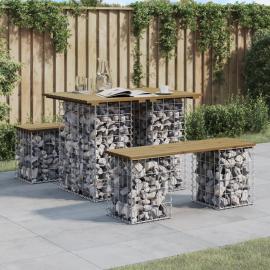 Trädgårdsbord gabion-design 100x70x72 cm impregnerad furu , hemmetshjarta.se