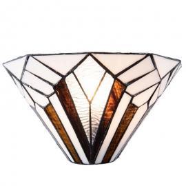 Vägglampa Tiffany 31x16x16 cm E14/Max 1x40W Vit, Brun Art Deco , hemmetshjarta.se