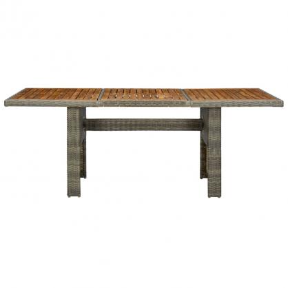 Matbord fr trdgrd 200x100x74 cm brun konstrotting och massivt akaciatr , hemmetshjarta.se