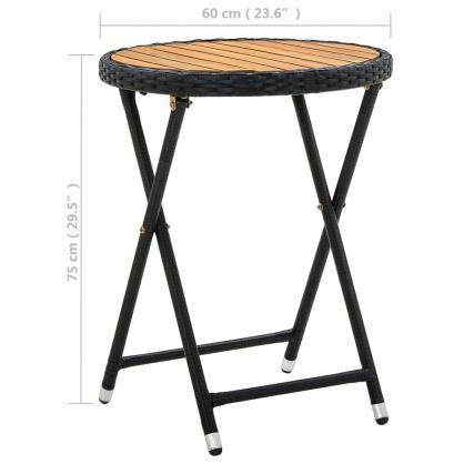 Hopfllbart bord  60x75 cm svart konstrotting och massivt akaciatr , hemmetshjarta.se