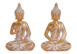 Dekoration Buddha guld 2-pack polyresin (B/H/D) 16x26x11cm , hemmetshjarta.se