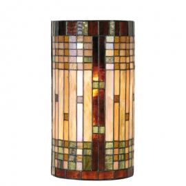 Vägglampa Tiffany 20x11x36 cm E14/Max 2x40W Beige, Brun Art Deco Hemisphere , hemmetshjarta.se
