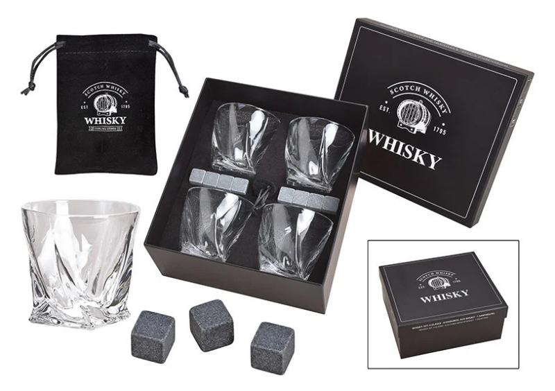 Luxury Whisky set 8 basaltstenar 1 pse 4 glas (B/H/D) 24x12x27cm , hemmetshjarta.se