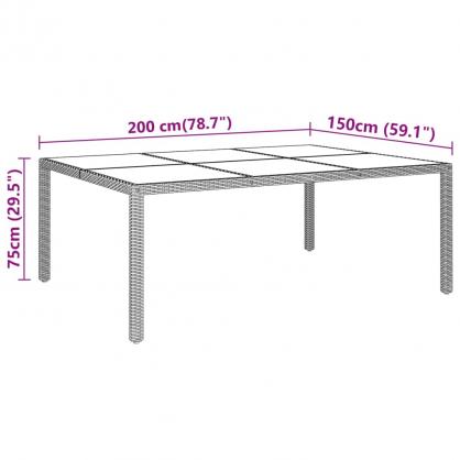 Matbord fr trdgrd 200x150x75 cm och konstrotting beige , hemmetshjarta.se