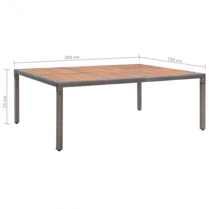 Matbord fr trdgrd 200x150x74 cm gr konstrotting och akaciatr , hemmetshjarta.se