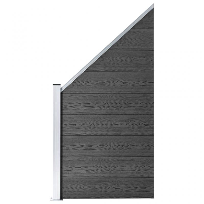 Staketpanel WPC svart 186x1657 cm 10 delar , hemmetshjarta.se