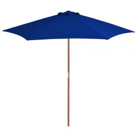 Parasoll med trästång 270 cm blå , hemmetshjarta.se