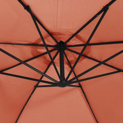 Frihngande parasoll med stng och LED terrakotta 300 cm , hemmetshjarta.se