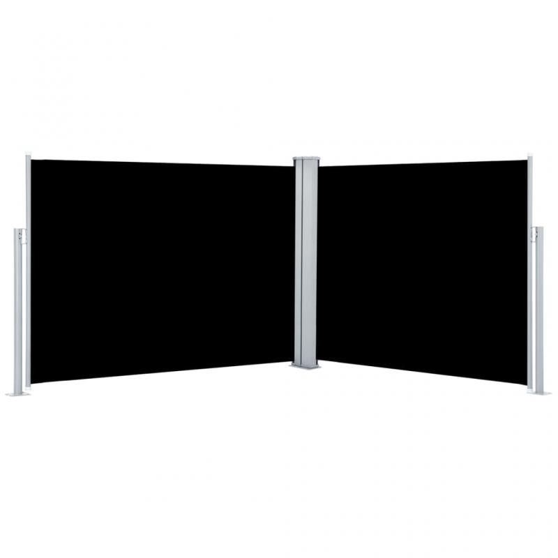 Infllbar sidomarkis fr uteplats svart 140x1000 cm dubbel , hemmetshjarta.se