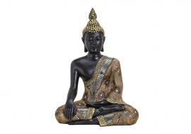 Dekoration Buddha XL svart guld polyresin (B/H/D) 32x45x20 cm , hemmetshjarta.se