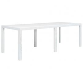 Matbord för trädgård 220x90x72 cm vit konstrotting , hemmetshjarta.se