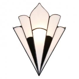 Vägglampa Tiffany 36x3x21 cm E14/max 1x40W cream glas , hemmetshjarta.se