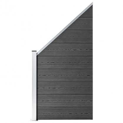 Staketpanel WPC svart 186x1311 cm 8 delar , hemmetshjarta.se