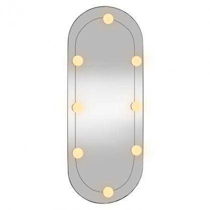 Vggspegel med LED-belysning oval 30x70 cm glas , hemmetshjarta.se