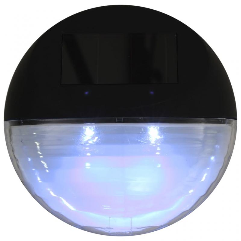 Solcellslampa vgglampor 24 st LED runda svart , hemmetshjarta.se